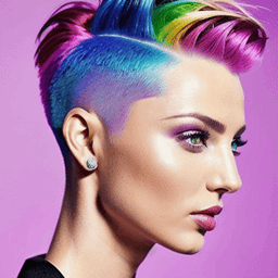 Buzz Cut Rainbow Hairstyle AI avatar/profile picture for women
